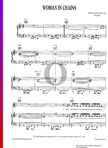 Woman In Chains Partitura