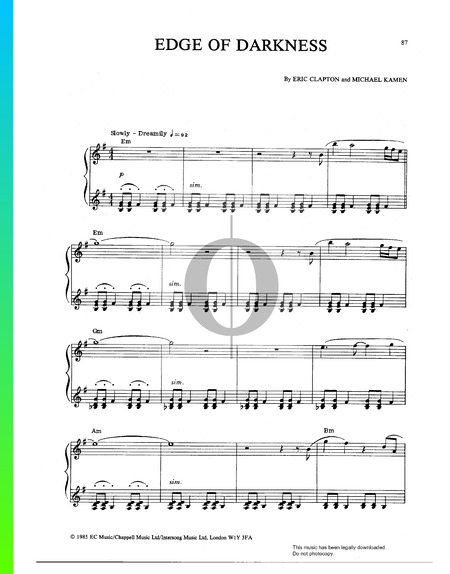 Edge Of Darkness Partitura