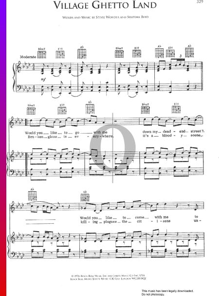 Village Ghetto Land Sheet Music