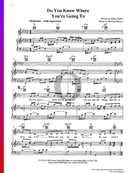 Do You Know Where You're Going To Sheet Music