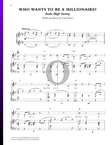 Who Wants To Be A Millionaire? Sheet Music