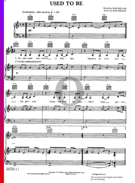 Used To Be Musik-Noten