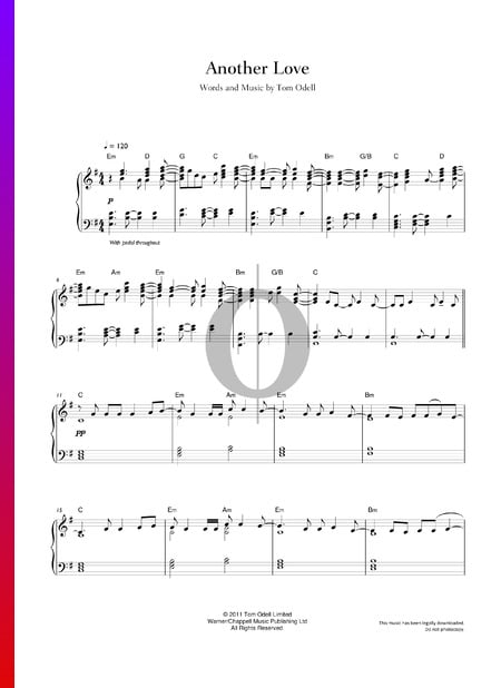 Another Love· Tom Odell· Sheet music for Xylophone (Solo)