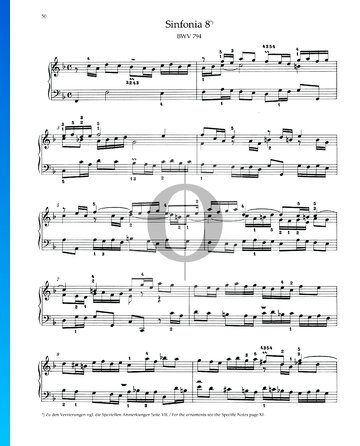 Sinfonia 8, BWV 794 Musik-Noten