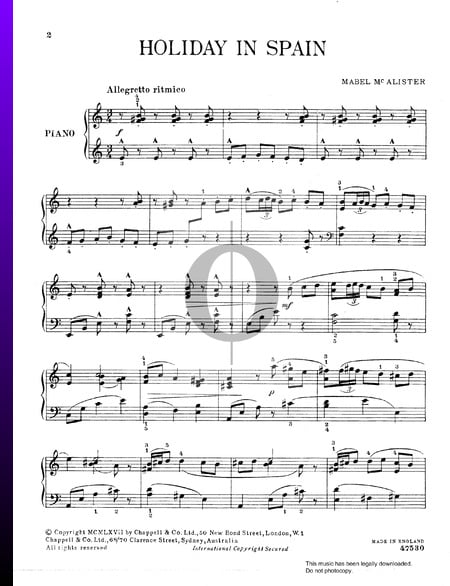 Holiday In Spain Sheet Music