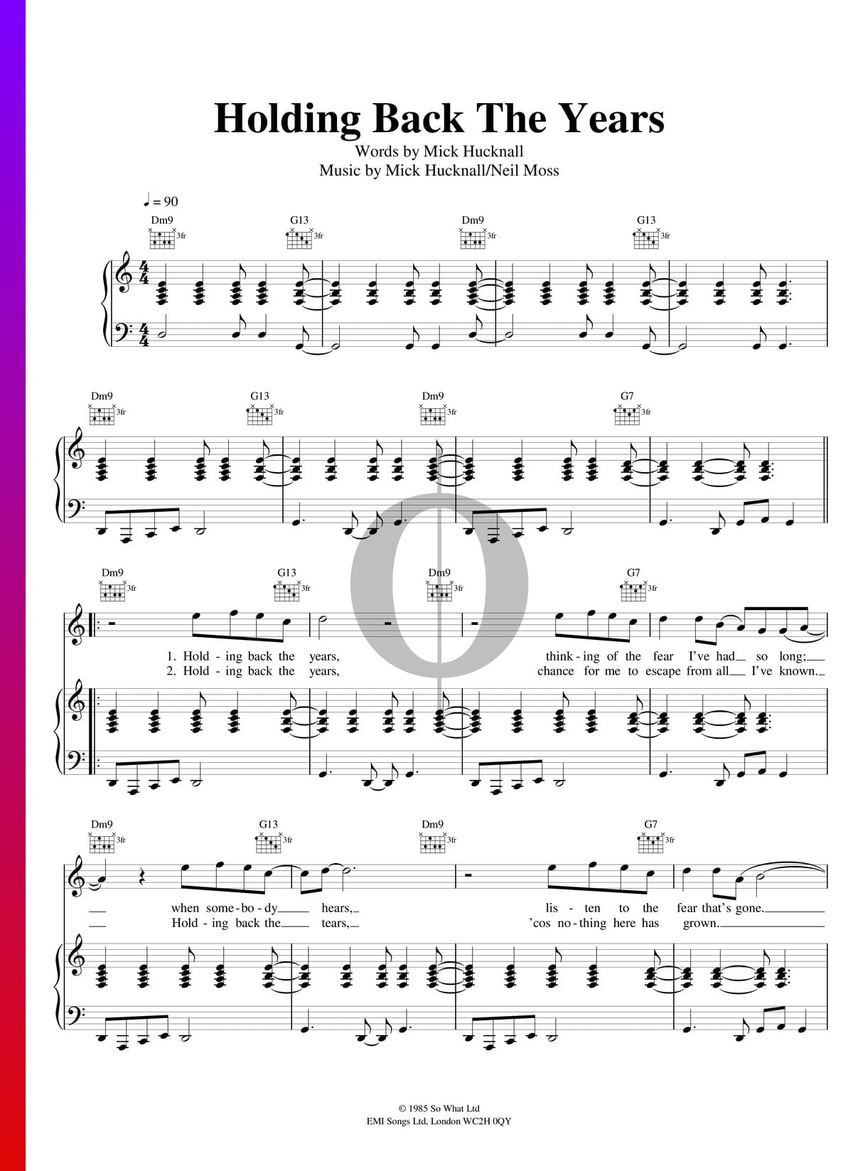 Ordsprog jeg er glad sang ▷ Holding Back The Years Sheet Music (Piano, Guitar, Voice) | PDF Download  - OKTAV
