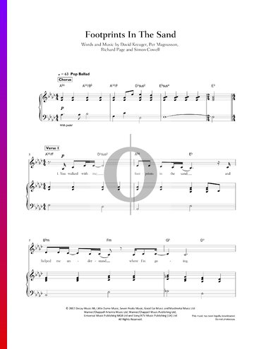 Footprints In The Sand Partitura