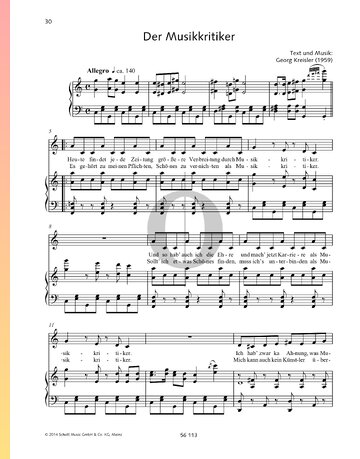 Der Musikkritiker Sheet Music