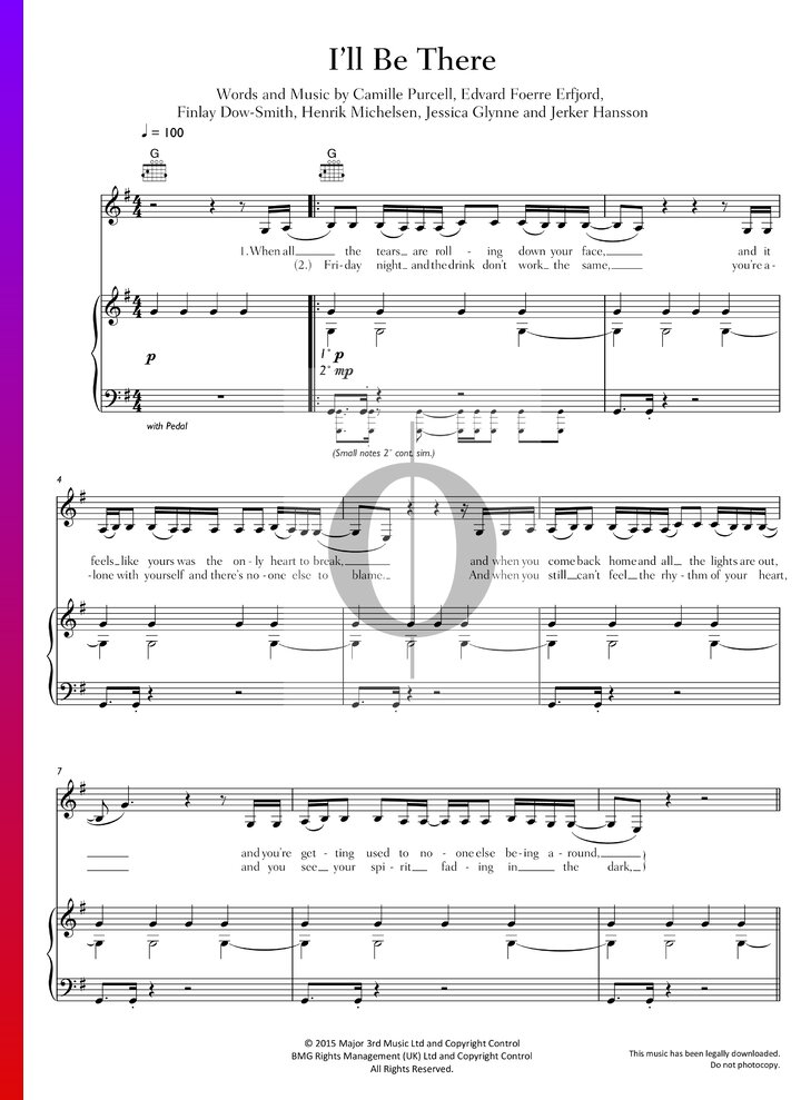 I'll Be There (Jess Glynne) Piano Sheet Music - OKTAV