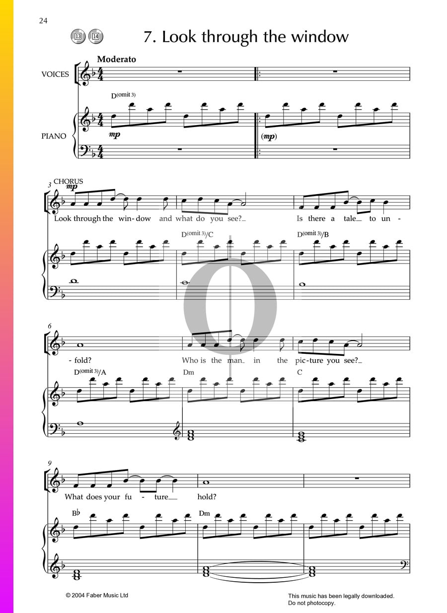 Look Through The Window (Lin Marsh) Piano Sheet Music - OKTAV