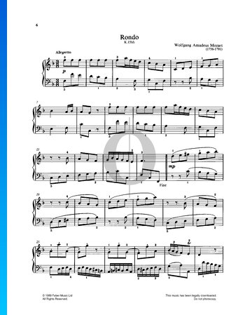 Rondo in F Major, K. 15hh Sheet Music