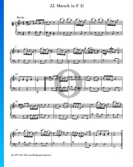 Marsch in F-Dur, I Musik-Noten