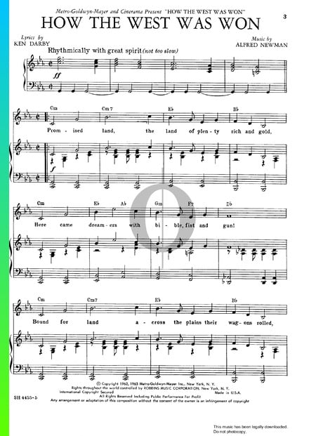 How The West Was Won Partitura