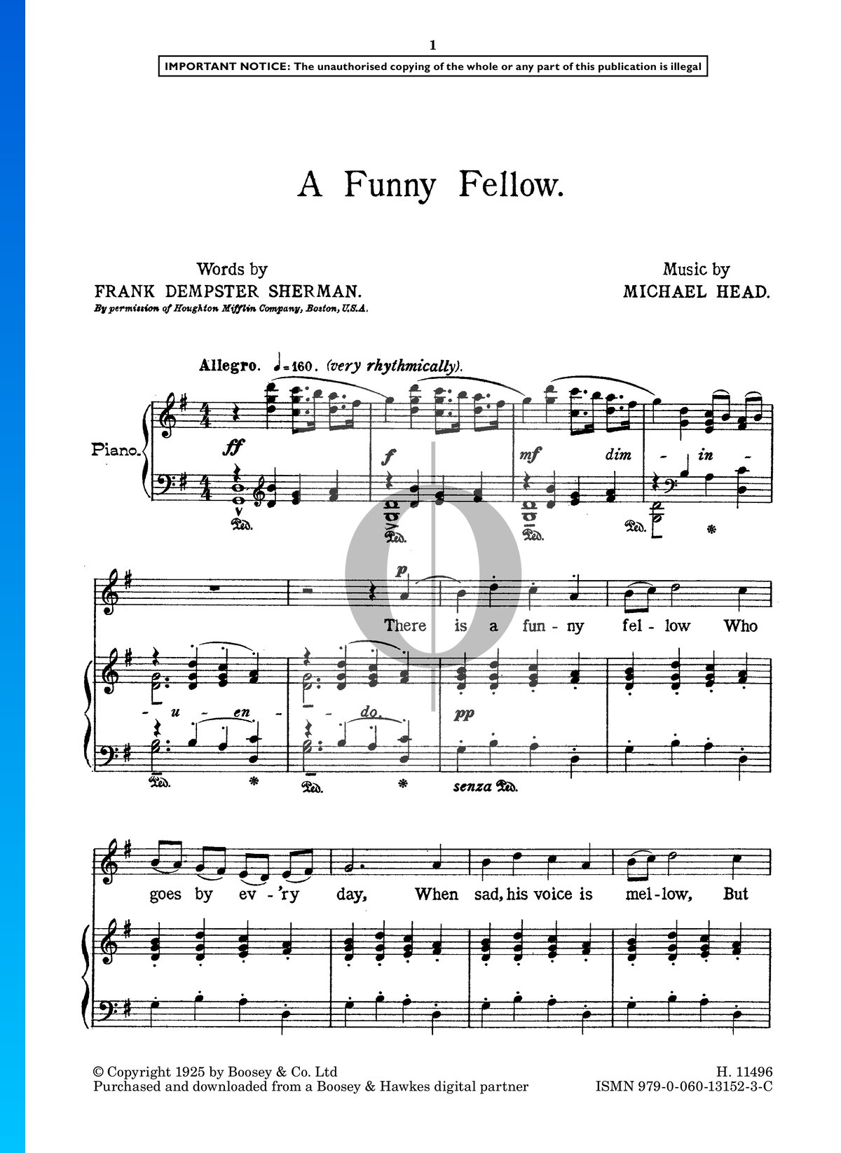 ▷ A Funny Fellow Sheet Music (Piano, Voice) | PDF Download - OKTAV
