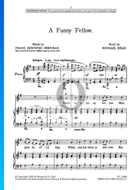 A Funny Fellow Partitura