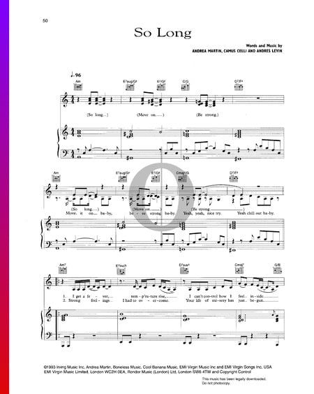 So Long Musik-Noten