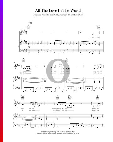 All The Love In The World Sheet Music