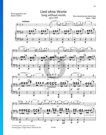 Lied ohne Worte, Op. 109