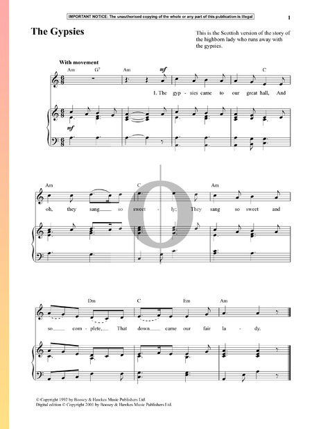The Gypsies Sheet Music