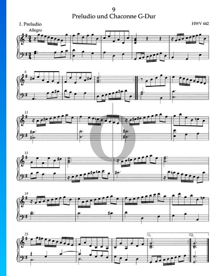Präludium und Chaconne g-Moll, HWV 442: 1. Präludium Musik-Noten
