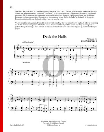 Deck The Halls Musik-Noten