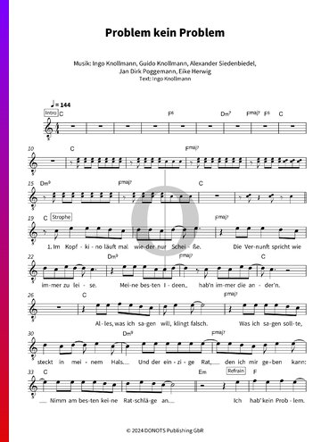 Problem kein Problem Sheet Music