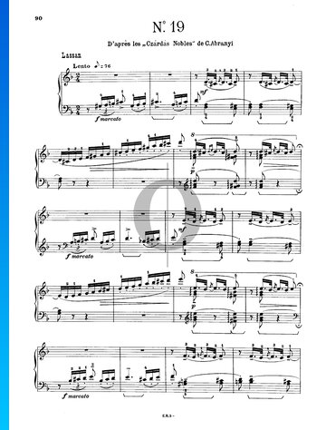 Hungarian Rhapsody No. 19, S.244/19 Spartito