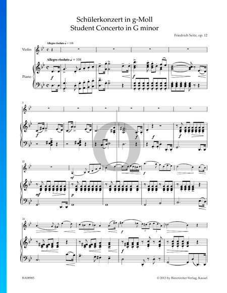 Student Concerto in G Minor, Op. 12