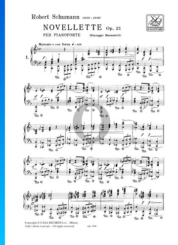 Novellette in F Major, Op. 21 No. 1 Spartito