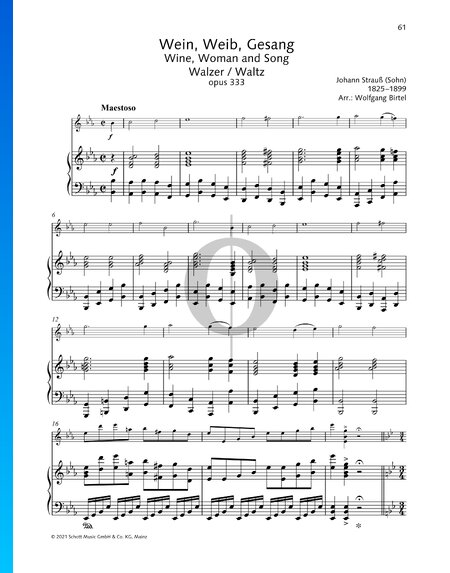 Wine, Woman and Song, Op. 333
