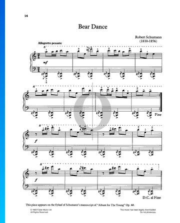 Album For The Young, Op. 68: No. 21 Bear Dance bladmuziek