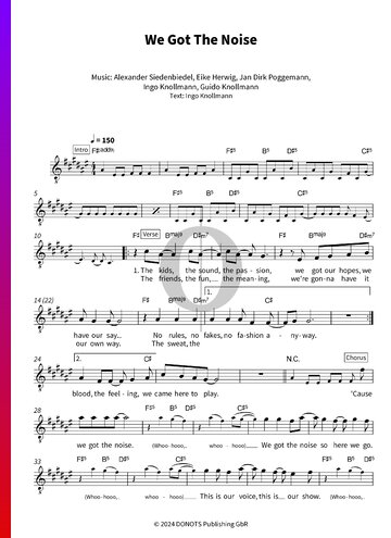 We Got The Noise Sheet Music