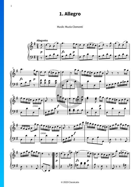 Sonatina in G Major, Op. 36 No. 2