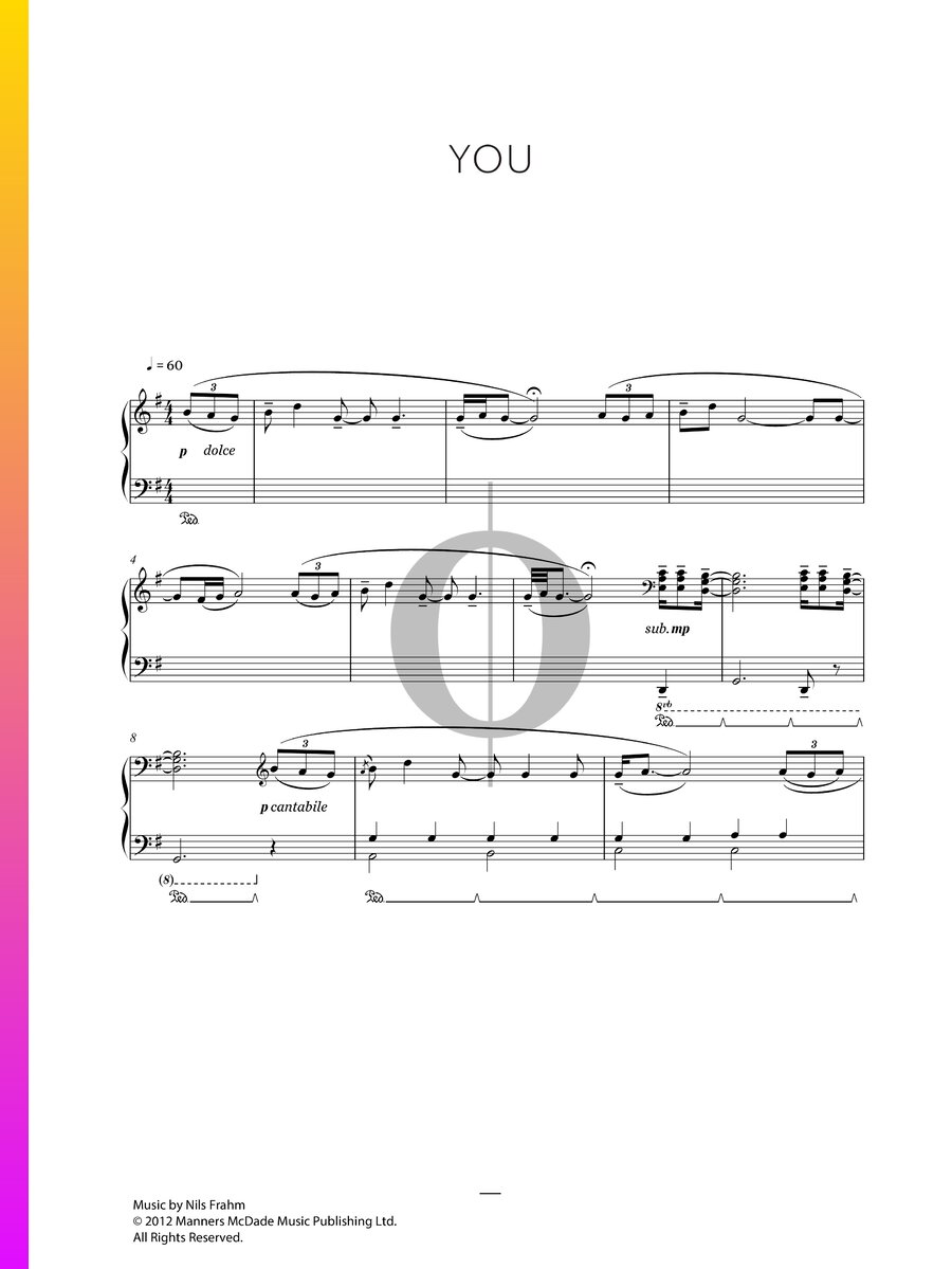 You (Nils Frahm) Piano Sheet Music OKTAV