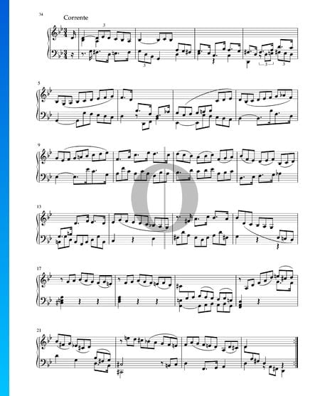 Partita in G Minor, BWV 1004: 2. Corrente Sheet Music