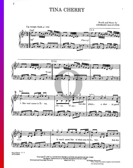 Tina Cherry Sheet Music