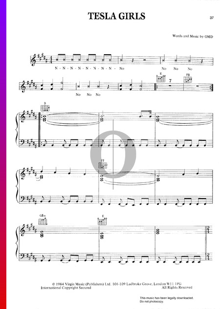 Tesla Girls Musik-Noten