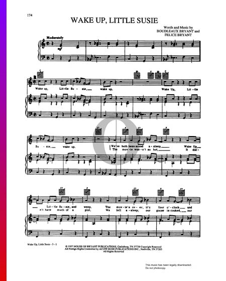 Wake Up, Little Susie Sheet Music