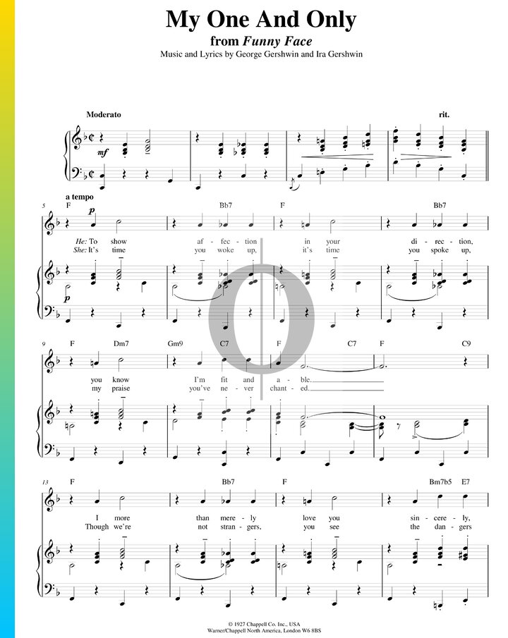 My One And Only Gershwin) Piano Sheet Music OKTAV