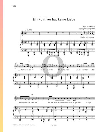 Ein Politiker hat keine Liebe Sheet Music