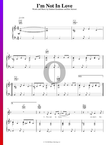 I'm Not In Love Sheet Music
