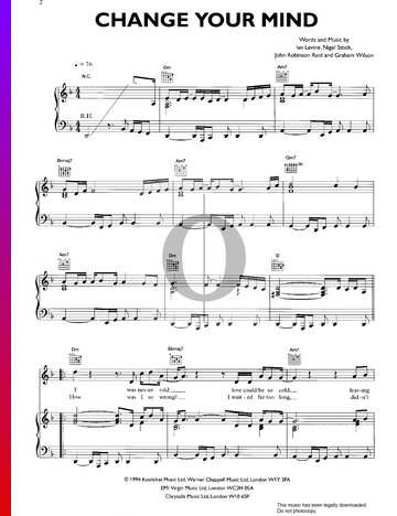 Change Your Mind Sheet Music