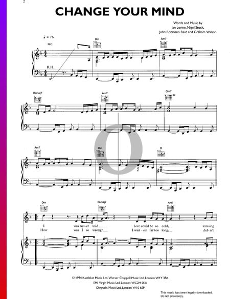 Change Your Mind Musik-Noten