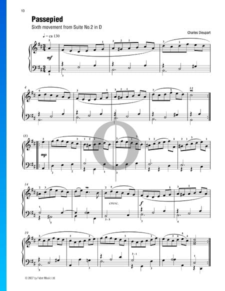 Suite Nr. 2 in D-Dur: 6. Passepied Musik-Noten