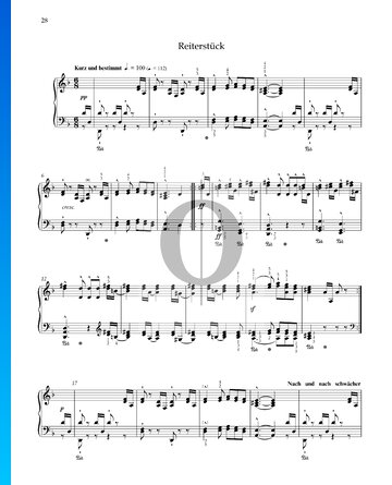 El jinete, Op. 68 n.º 23 Partitura
