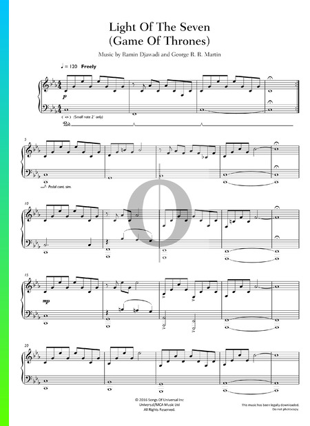 Light Of The Seven Sheet Music