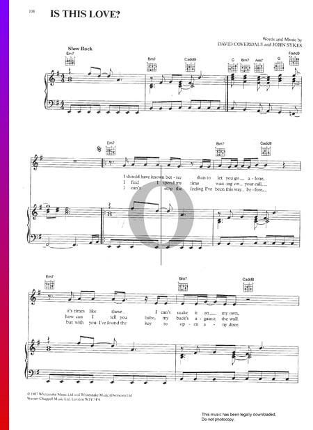 Is This Love Musik-Noten