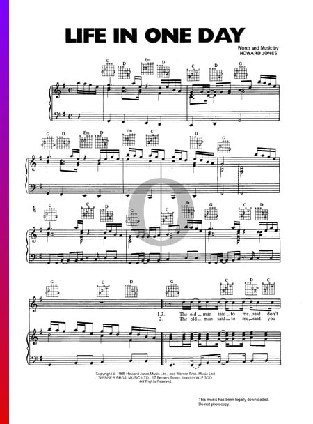 Life In One Day Sheet Music