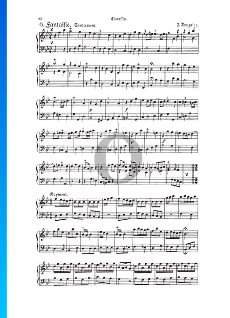 Fantasie, Douzaine II Nr.6: Tendrement, TWV 33:18 Musik-Noten