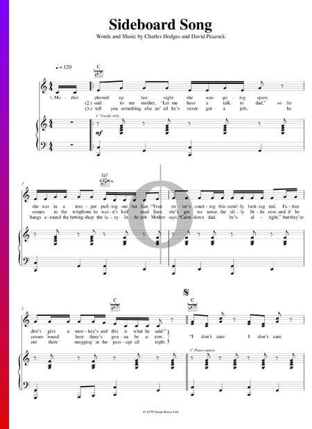 The Sideboard Song Musik-Noten